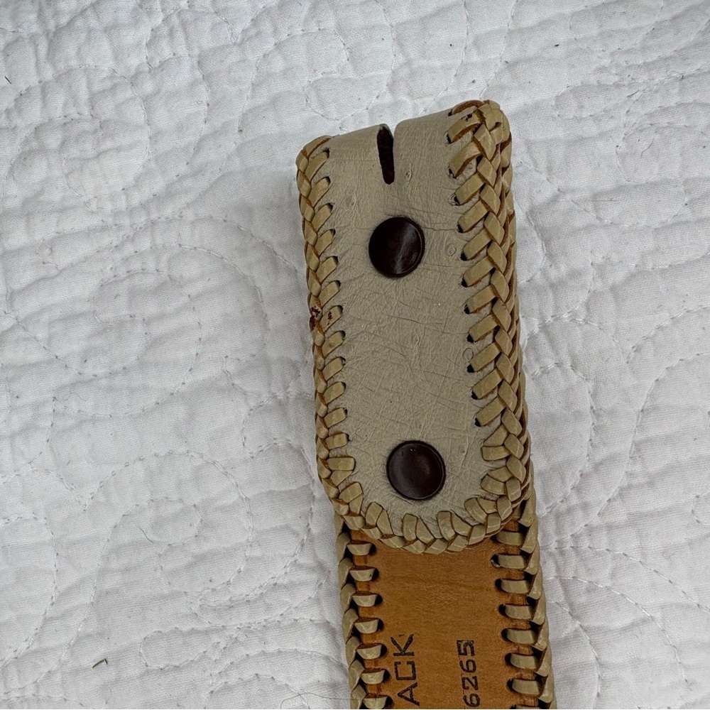 Ostrich Leather Braided Edge Belt | J.L. Barker The Diamondback | 38 - Picture 7 of 10